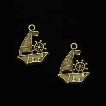 

48pcs Antique Bronze Plated ship boat Charms for Jewelry Making DIY Handmade Pendants 28*21mm