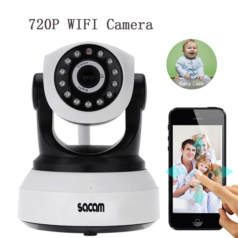 Sacam WiFi Wireless IP camera CCTV Security and Surveillance Ipcam for Home ONVIF PTZ with two-way audio IR-Cut Night vision sacam cctv home security wifi wireless ip camera pan tilt hd 720p ir cut night vision with two way audio ptz network webcam