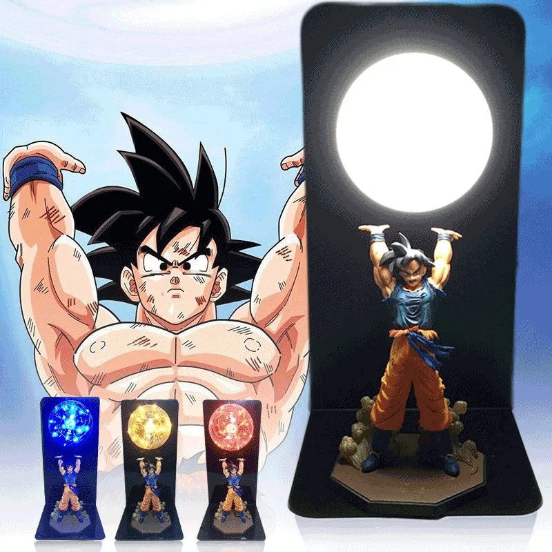 Dragon Ball Супер Goku фигурка сила бомбы светодиодный настольный светильник Dragon Ball лампа Goku спальня декоративный ночник коллекция игрушек