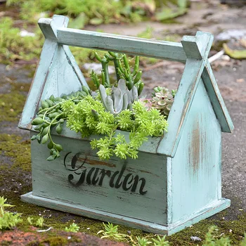 

Wall Vase Wooden Retro Flower Basket Pot Hanger Props Basket Decor Indoor Outdoor Pastoral Baskets garden Tabletop vase
