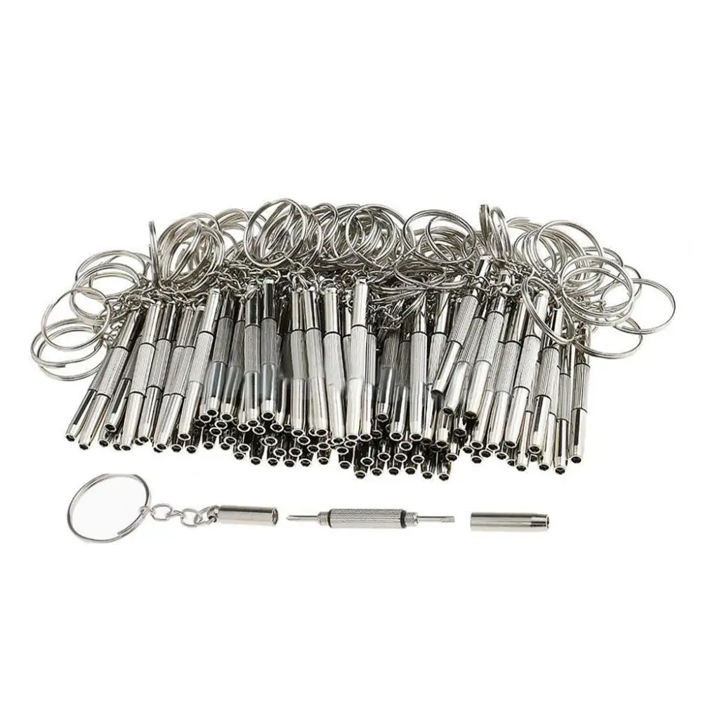 100 шт Многофункциональные 3 в 1 очки отвёртки инструменты с брелком