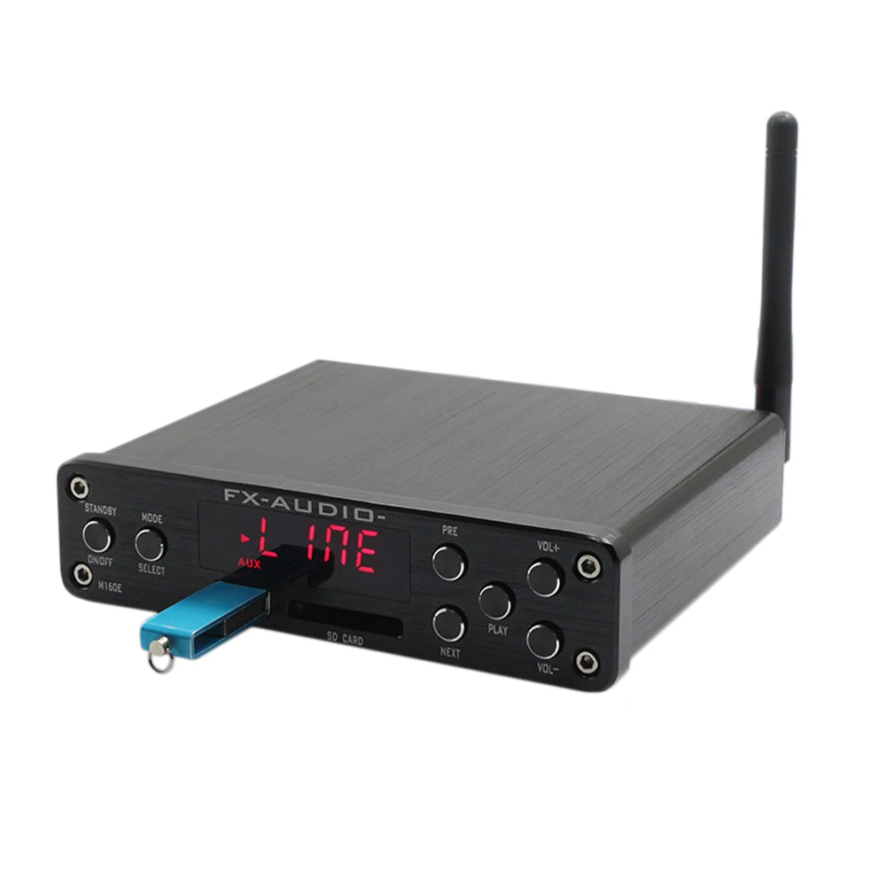 FX-Audio M-160E 160W*2 Bluetooth 4.0 Digital Audio Amplifier Input USB/SD/AUX/PC-USB Loseless Player For APE/WMA/WAV/FLAC/MP3 FX-Audio M-160E 160W*2 Bluetooth 4.0 Digital Audio Amplifier Input USB/SD/AUX/PC-USB Loseless Player For APE/WMA/WAV/FLAC/MP3