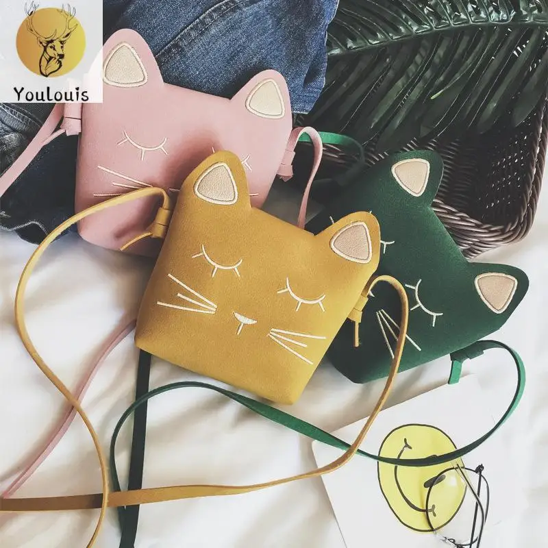 

Fashion Children Princess Small Cute Cate Messenger Bag Girl Animal Pattern Mini PU Women Shoulder Bags Cute Cat Baby Bag