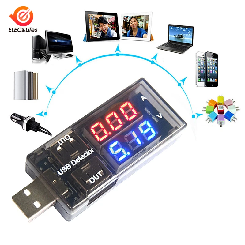 2 в 1 Usb Тестер dc измеритель тока цифровой вольтметр voltimetro Банк мощности Амперметр