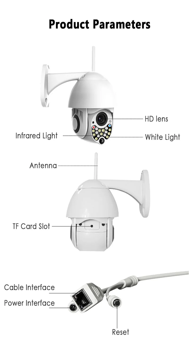 1080P PTZ IP Tilt 4X цифровой зум сетевая камера видеонаблюдения Wifi наружная скоростная