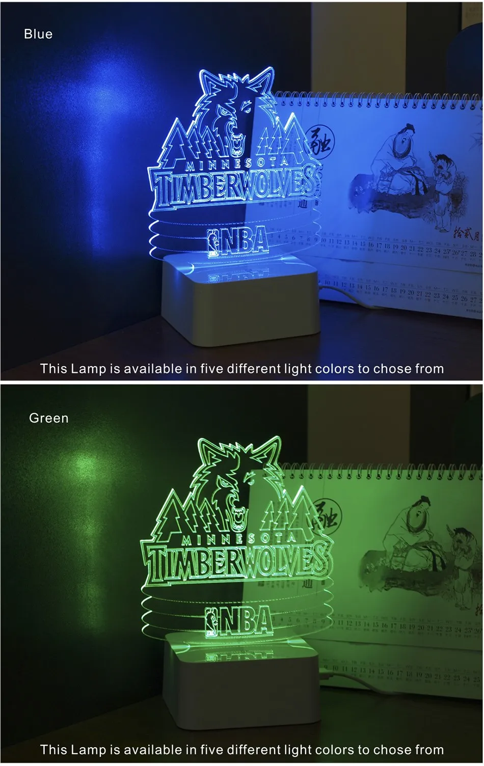 CNHIDEE Innovative 3D Night Lights for Timberwolves Led Decorative Desk Lamp as Lampara Infantil (4)