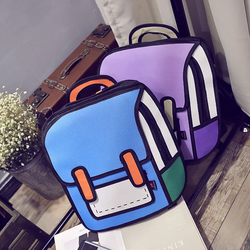 Fashion 3D anime bags Cartoon women men backpacks cute ...