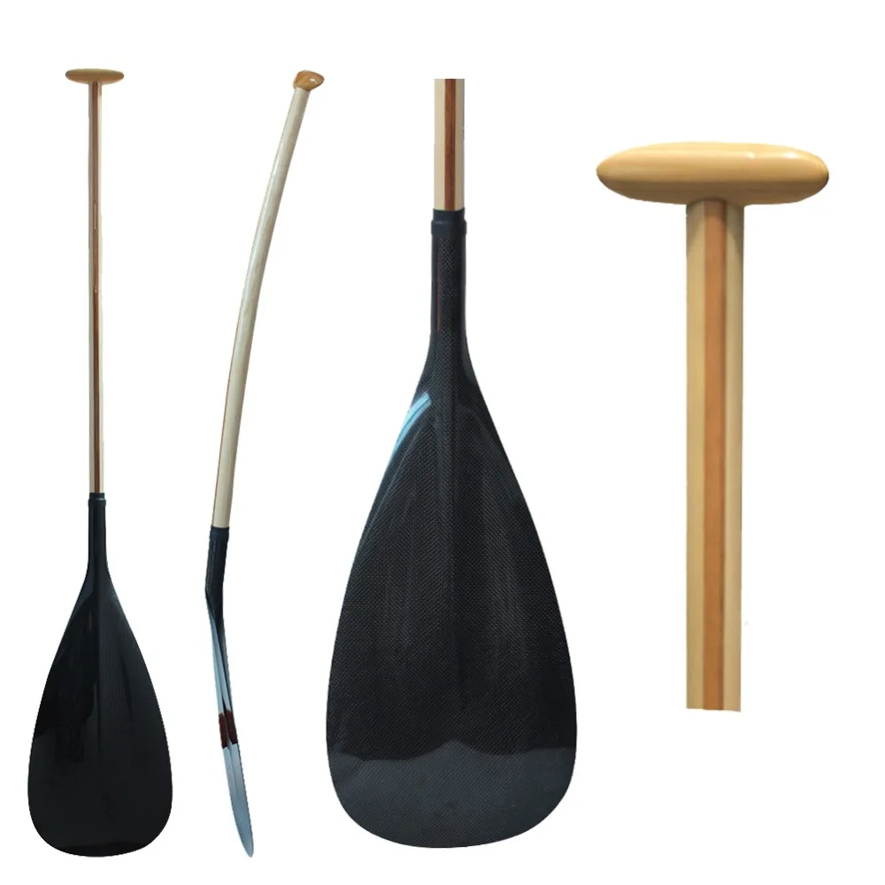 NewTypeHybridCarbonFiberBladeOutriggerCanoeOCPaddleWithWood