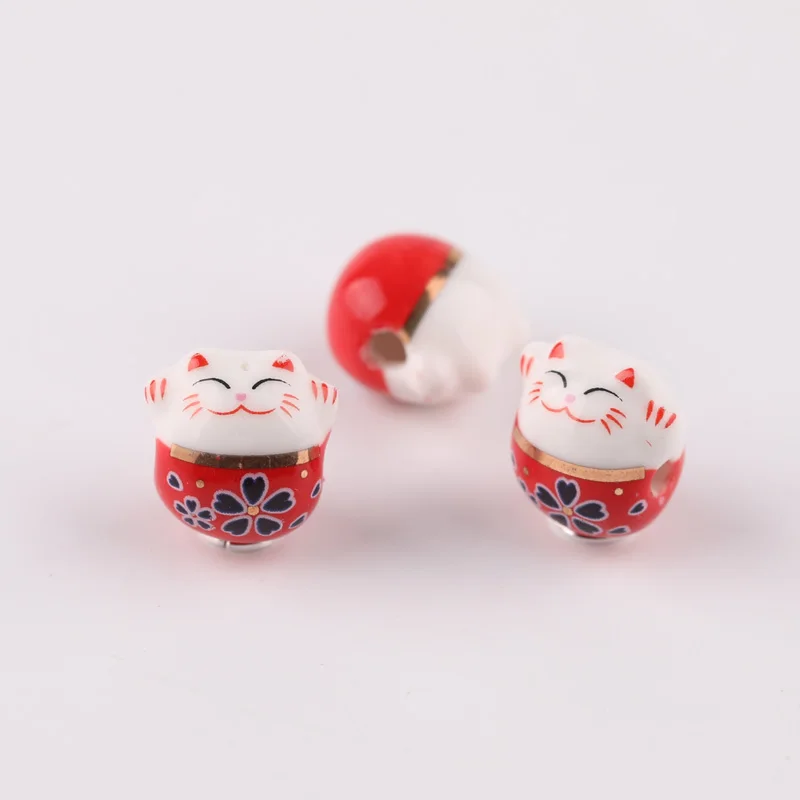 Для поделок, керамические маленькие ювелирные аксессуары для браслетов Zhaofu cat - Цвет: Red