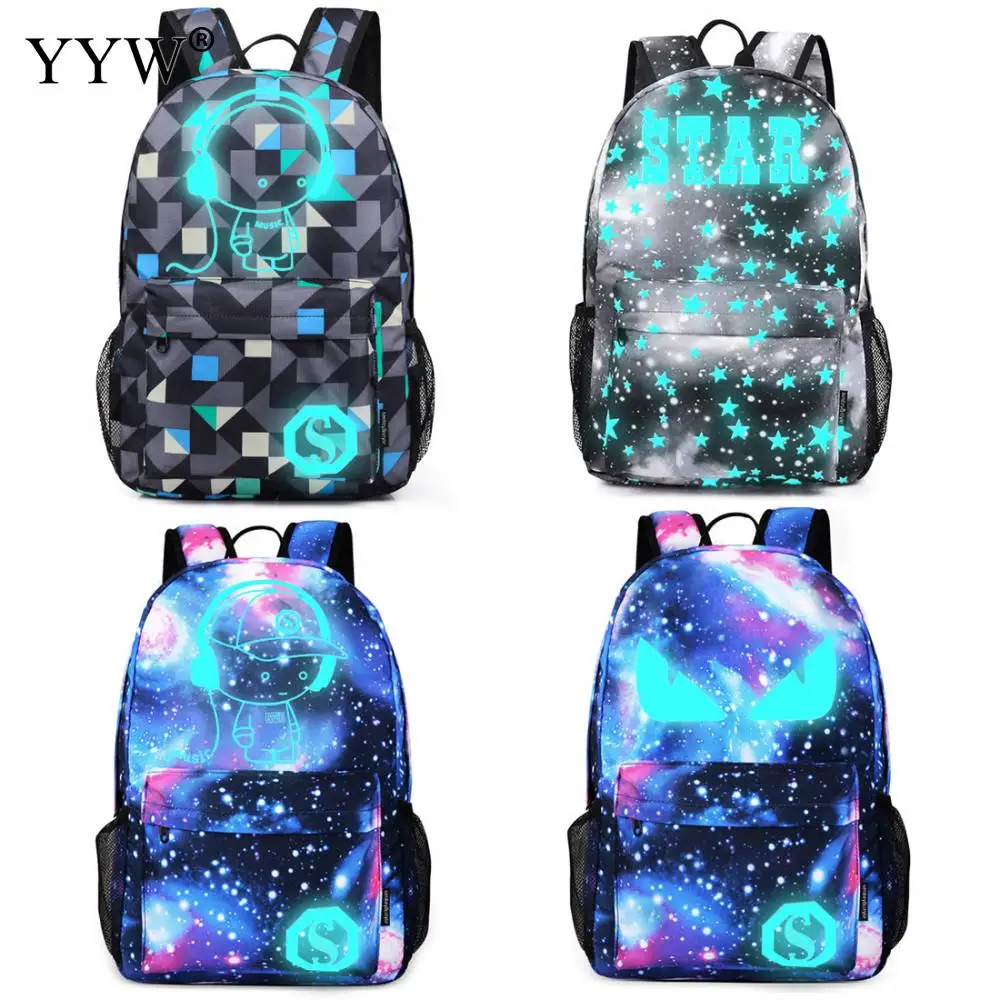 

Wholesale Polyester Women Backpack Luminated Male School Bags Plaid Starry Sky Star Different Pattern For Choice Mochilas