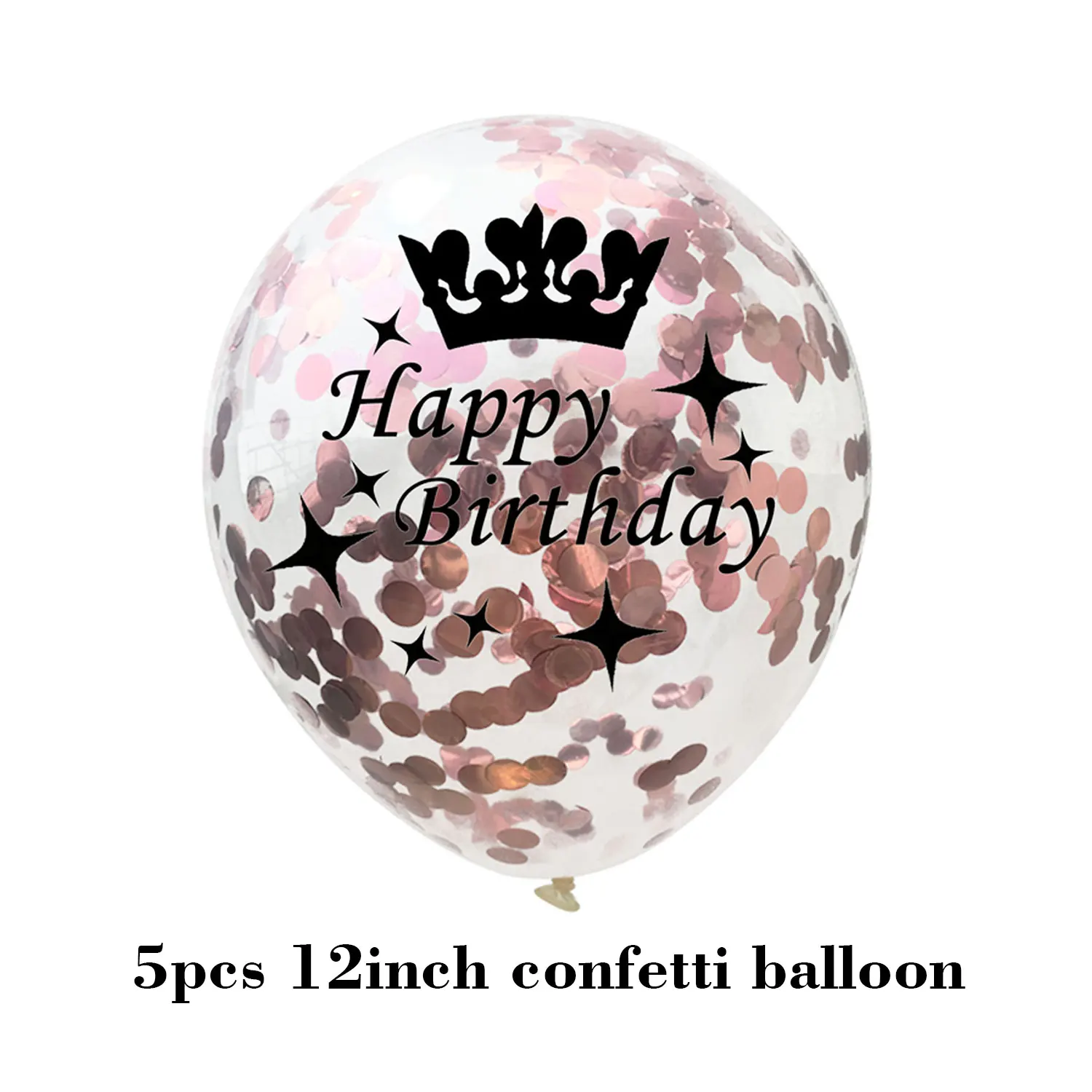 Happy Birthday Confetti Balloon Number Balloon Adult Birthday Cake Topper Gift Sticker For 16 18 21 30 40 50 60 Years Decoration - Цвет: HB rose gold balloon