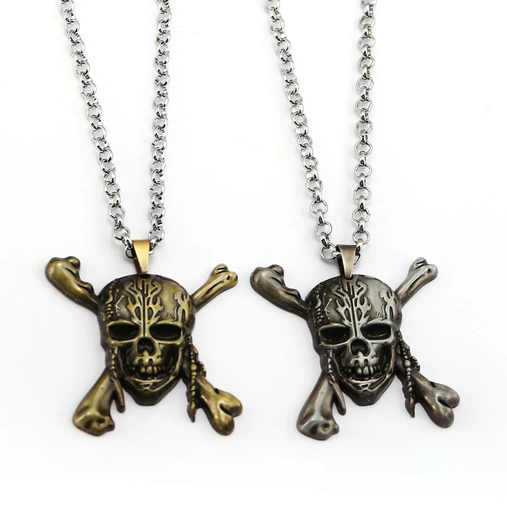 Movie Pirates of the Caribbean Necklace Jack Skull Pendant Fashion Link