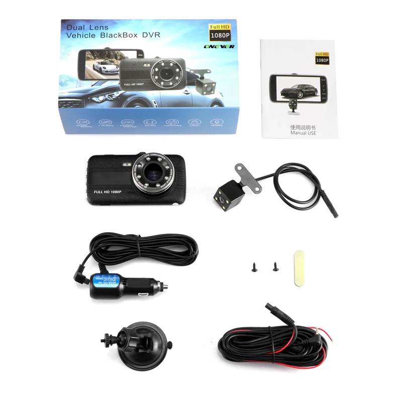4 дюйма Full HD 1080P Автомобильный видеорегистратор Dash камера IPS экран Автомобильная