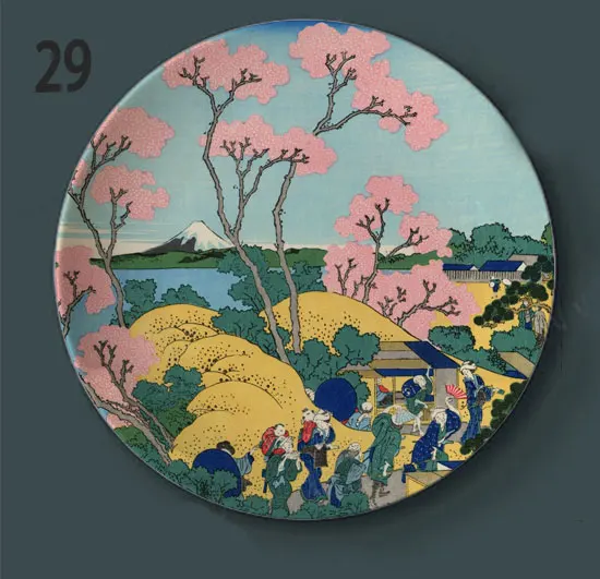 Tomitake Thirty Six King декоративная тарелка подвесная тарелка Hokusai Японский керамический диск плавающий мир живопись украшение на стену - Цвет: 29