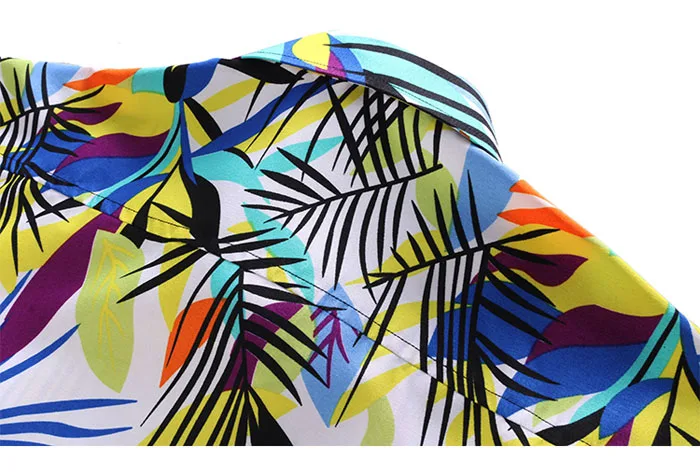 VROKINO летняя новая стильная модная мужская рубашка с принтом Мужская Размер гавайская рубашка Качественная мужская одежда 5XL 6XL 7XL