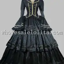 Гражданская война Викторианский парча бальное платье период платье для выпускного вечера