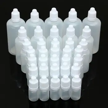 

5/7pcs 5/10/15/20/30/50/100ml Empty Plastic Squeezable Dropper Bottles Eye Liquid Dropper Sample Eyes Drop Refillable Bottle