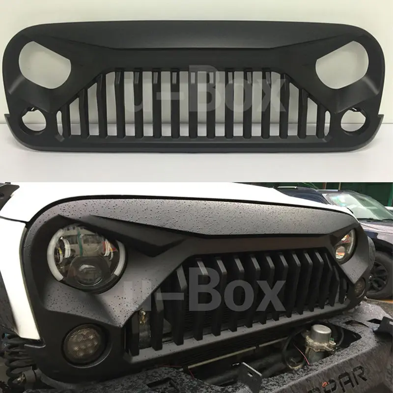 Матовый Черный Сердитые Птицы Обновления Topfire Сетки Решетка Вставка Для Jeep JK Wrangler