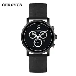 Chronos кварцевые часы для мужчин наручные часы лучший бренд класса люкс Relogio Masculino повседневное Relojes Hombre