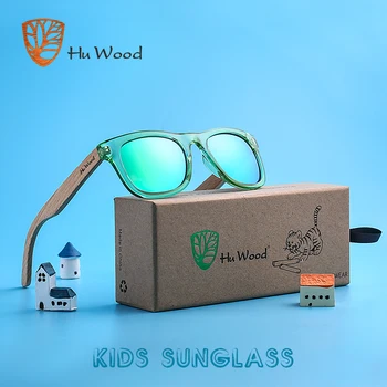 

HU WOOD Brand Design Children Sunglasses Multi-color Frame Wooden Sunglasses for Kids Boys Girls Sunglasses Wood GRS1001