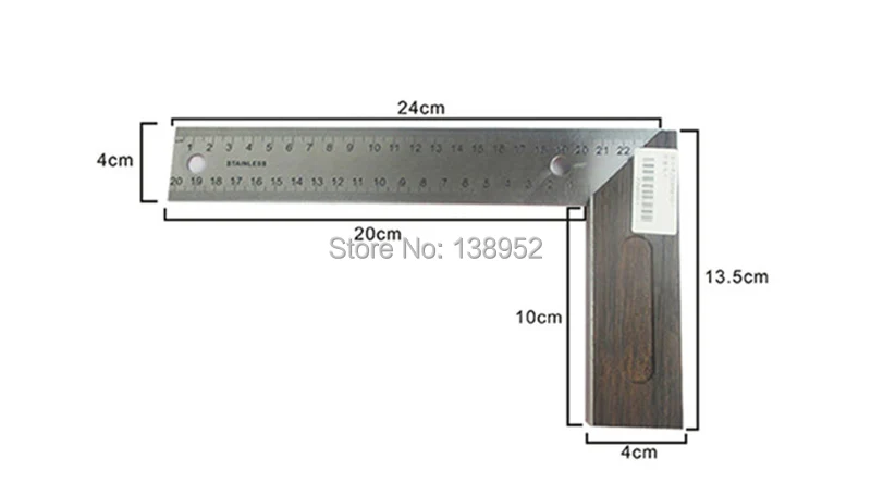250 мм нержавеющая сталь 90 градусов Угловые линейки измерительные приборы l-типа с деревянной ручкой квадратные линейки измерительный инструмент