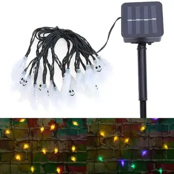 

Solar charged 20/30LED fairy lights ghost light string Halloween decoration garland lamp IP65 waterproof Emergency light lamp