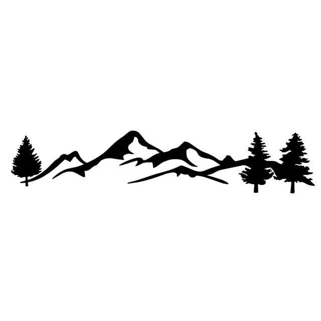 100cm Black/White Tree Mountain Car Decor PET Forest Sticker Auto Decal For SUV RV Camper Offroad Car Styling 2