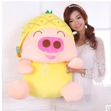 Чучело 80 см Свинья Плюшевые игрушки McDull свинья ананас шляпа дизайн кукла Пледы Подушки Детские подарок w3553