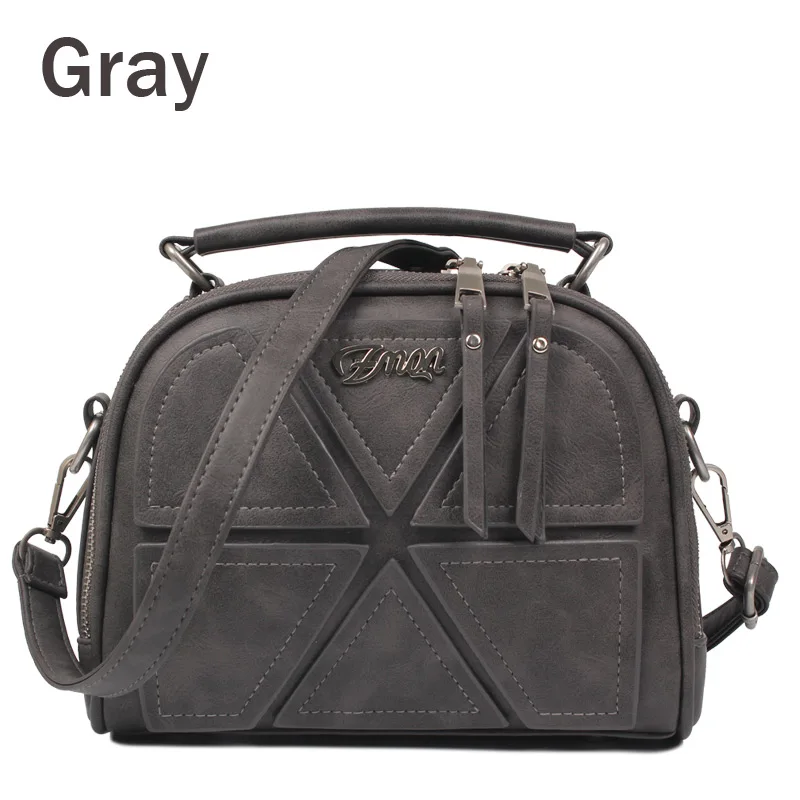 ZMQN сумки через плечо для женщин, винтажная сумка, маленькая Лоскутная сумка из искусственной кожи, женская сумка на плечо, женские сумки на молнии, Bolsa Feminina - Цвет: Gray