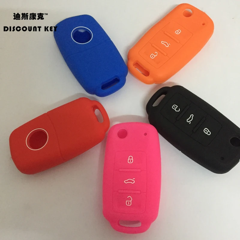 

silicone Car Key Case cover for VW polo passat b5 golf 4 5 6 jetta mk6 tiguan Gol CrossFox Eos Scirocco 3 buttons