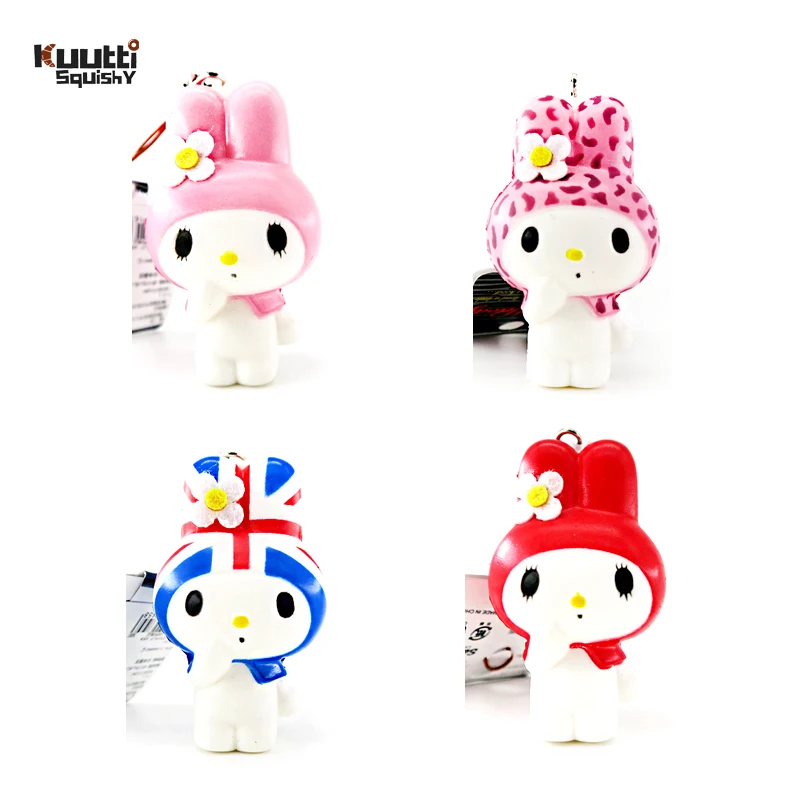 Kuutti Squishy 20 шт. в партии Милый красный розовый Леопардовый Стиль синяя шапка кролик