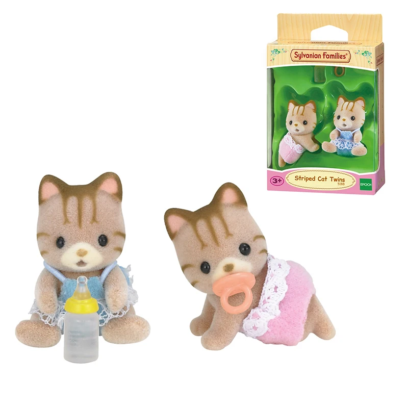 Sylvanian Family пушистый кукольный домик с животными фигура полосатая кошка Детский
