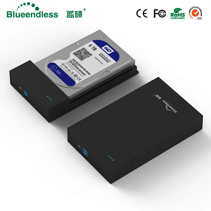 Blueendless tool free 3,5 ''sata hdd чехол жесткий диск caddy USB 3,0 5 Гбит/с hdd корпус подходит для 6 ТБ sata компьютер hdd ssd