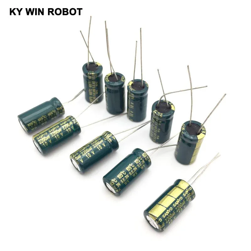 10 PCS 2200UF//10V Radial Electrolytic Capacitors 10x20mm 10V 2200UF 105°C