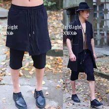 Уличный панк skorts летние свободные мужские 7 шаровары узкие брюки