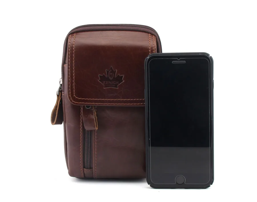 ZZNICK, мужская сумка для телефона, Сумки из натуральной кожи, поясная сумка, кожаный чехол, дорожная сумка, Мужская поясная сумка
