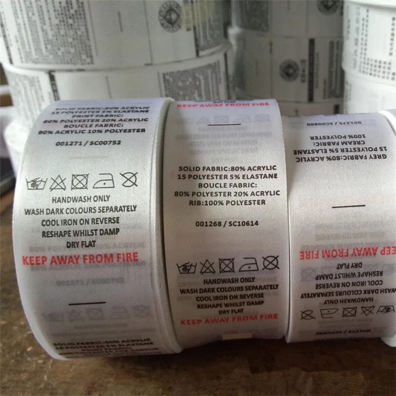New Custom garment weave washing labels White woven tags t shirt care label MZ 2210-in Garment ...