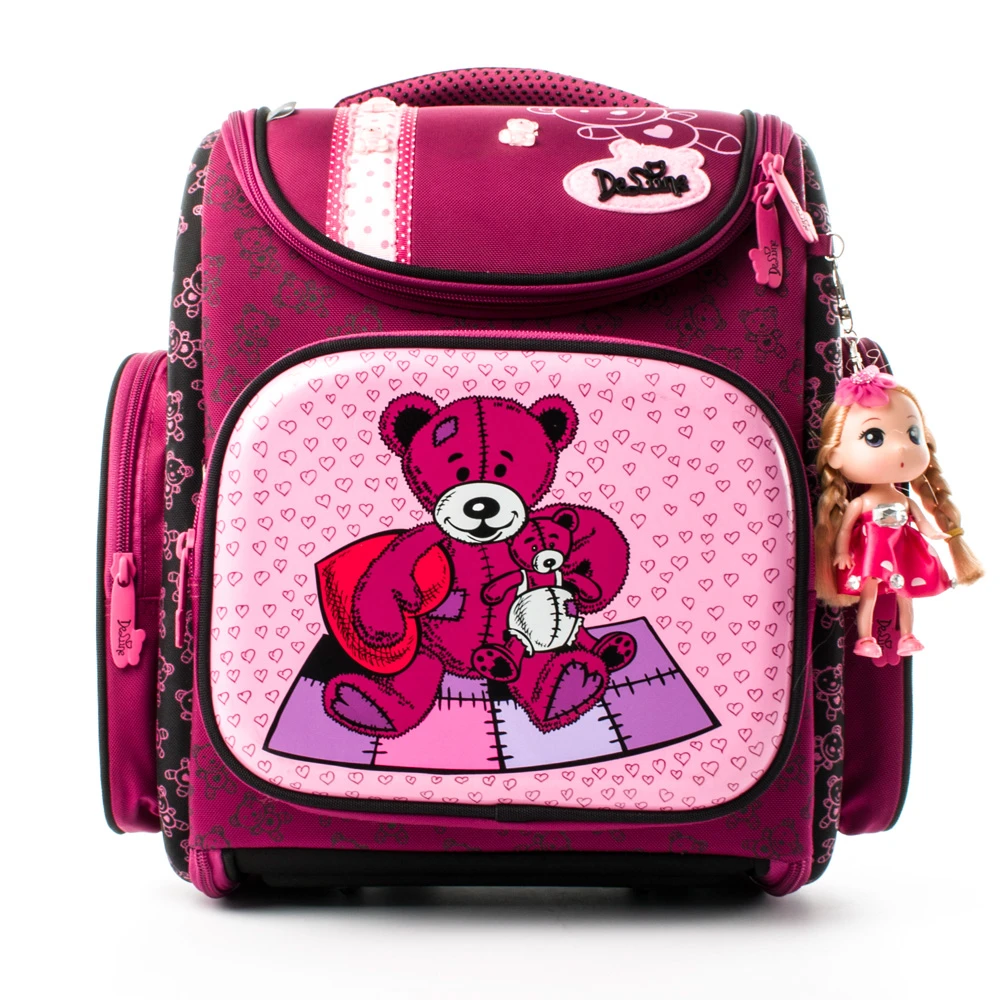 

Delune Brand Orthopedic School Bag Bear Pattern Children School Backpacks For Girls Boys Cartoon Backpack Book Mochila Escolar