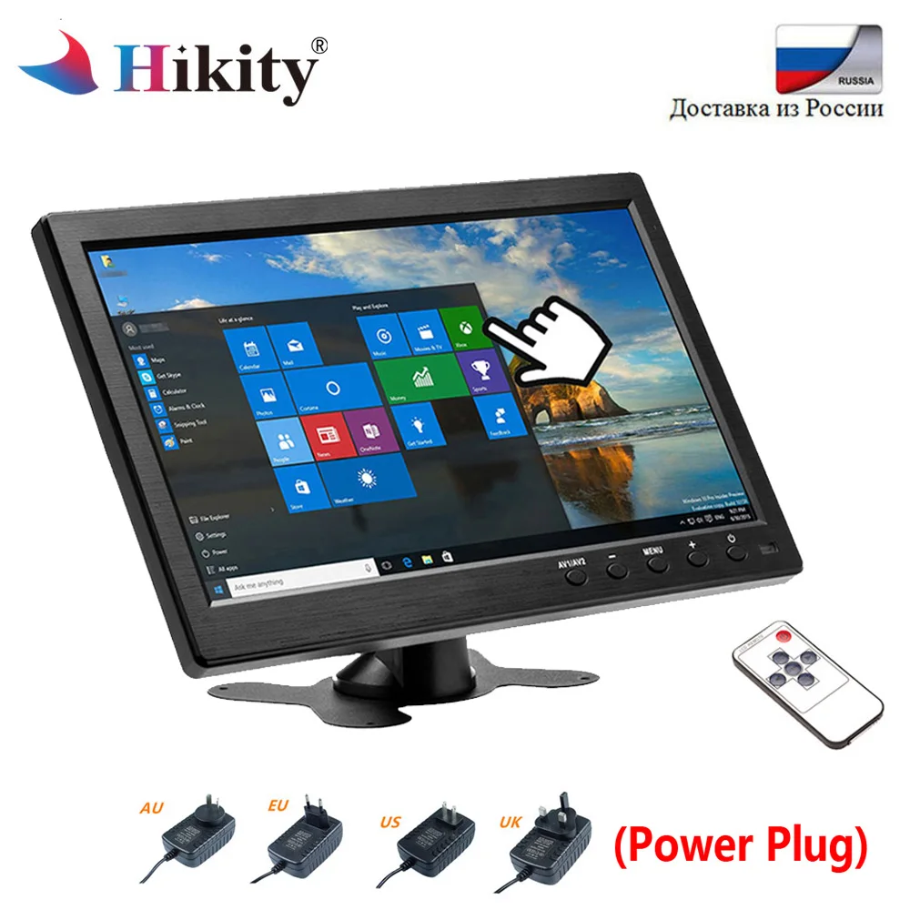 Автомобильный монитор Hikity 10 1 дюймовый TFT ЖК HD и цветной экран ПК 2 канальный