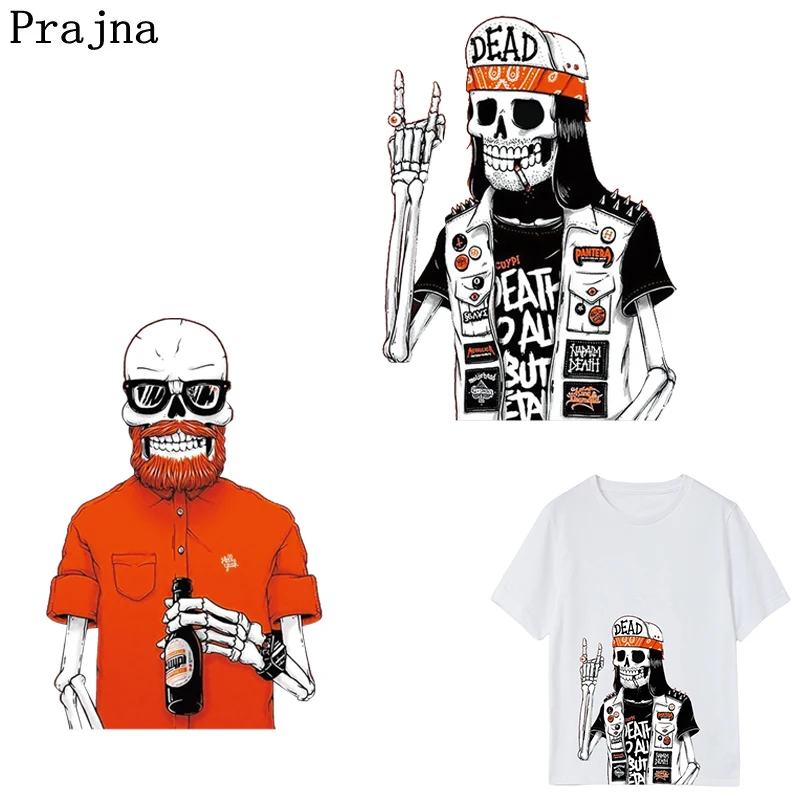 

Prajna Hip Hop Zombie Heat Transfer Applique Iron On Transfer Fabric Clothes Patch Decoration For Dress Apparel Accessory E