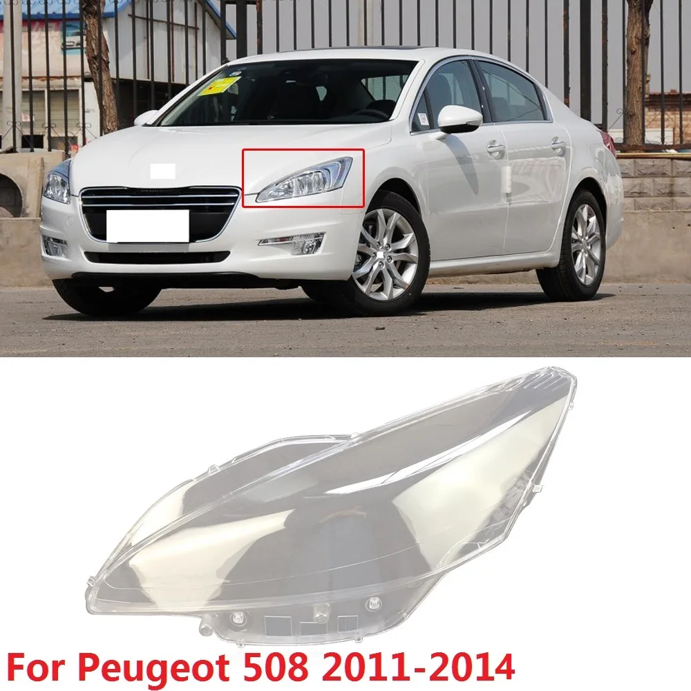

CAPQX 1PCS For Peugeot 508 2011-2014 Front Headlamp Lampcover Headlight Lampshade Waterproof Bright Lamp Shade Shell Cover Cap