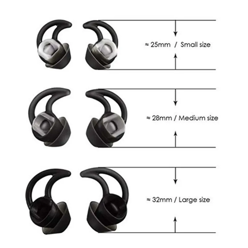 3 пары сменных силиконовых наушников с шумоподавлением, вкладыши для Bose QC20 QC30 SIE2 IE3 Soundsport Wileless наушники 3 пары сменных силиконовых наушников с шумоподавлением, вкладыши для Bose QC20 QC30 SIE2 IE3 Soundsport Wileless наушники