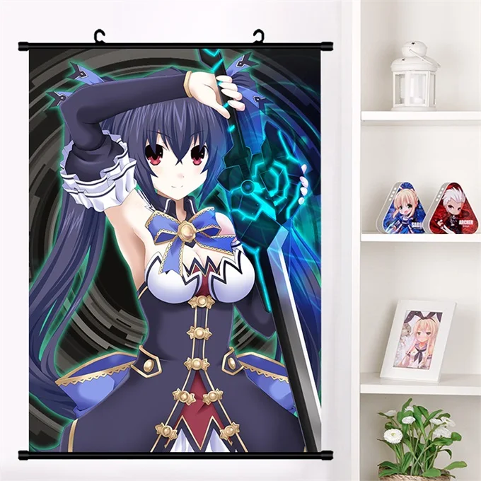 O Аниме Нептун Hyperdimension Neptunia Noire Nepgear Косплей настенный свиток Фреска плакат Настенные подвесные плакаты домашний декор искусство - Цвет: O