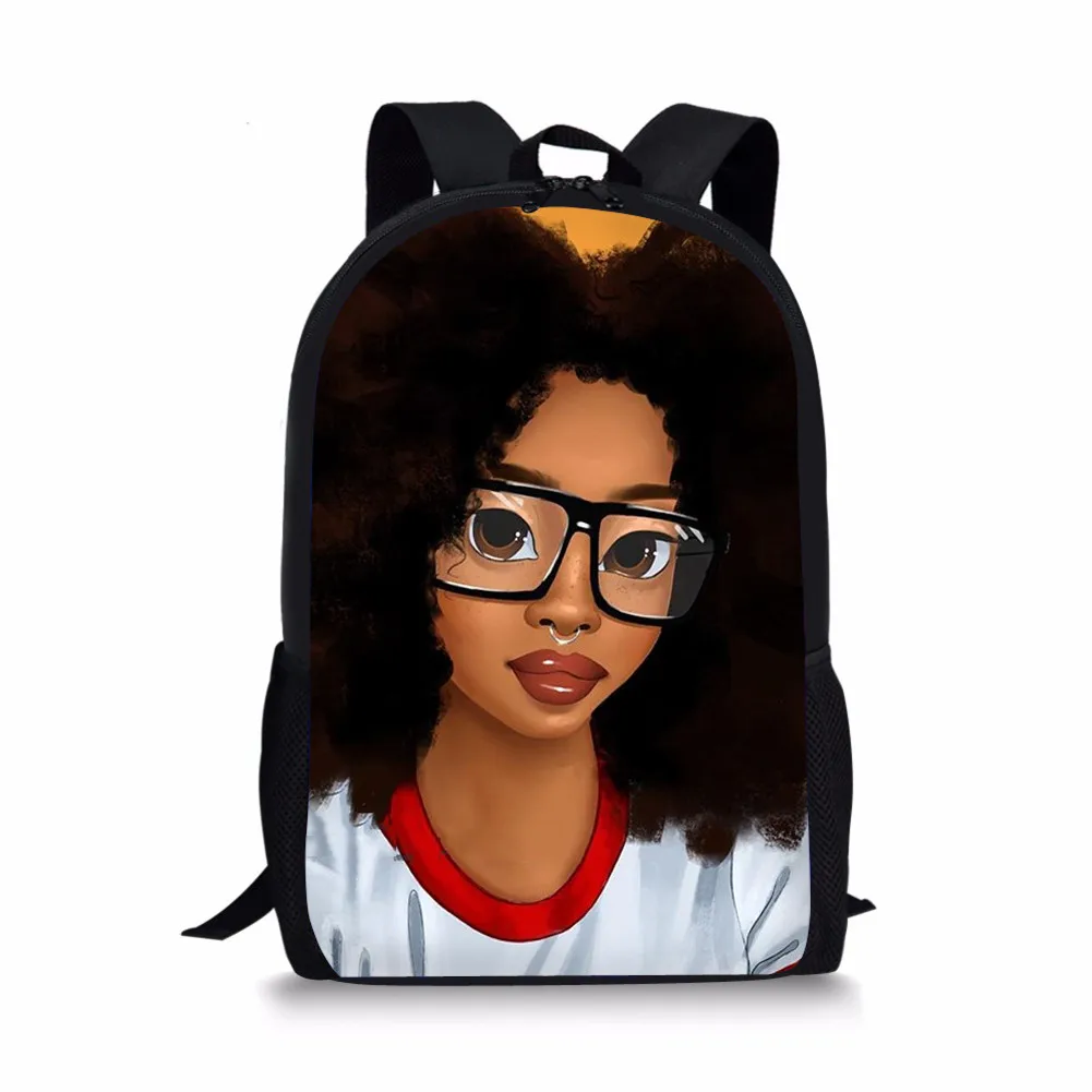 NOISYDESIGNS Children School Bags for Kids Black Girl Magic Afro Lady Printing School Bag Teenagers Shoulder Book Bag Mochila - Цвет: YQ4054C