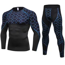 Осень зима термобелье набор мужской бренд Быстросохнущий антимикробный стрейч термобелье фитнес кальсоны европейский размер
