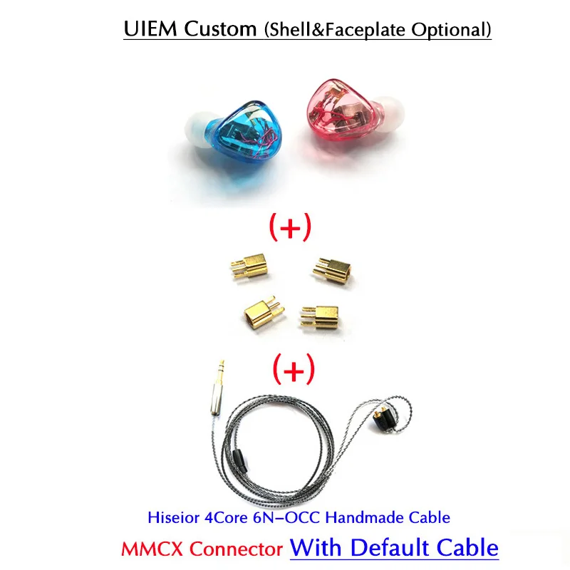 HS IEM телефон наушники Заказные в ухо шумоподавления с 10BAs драйверы MMCX 0,78 мм 2 контактный разъем - Цвет: Custom Shell