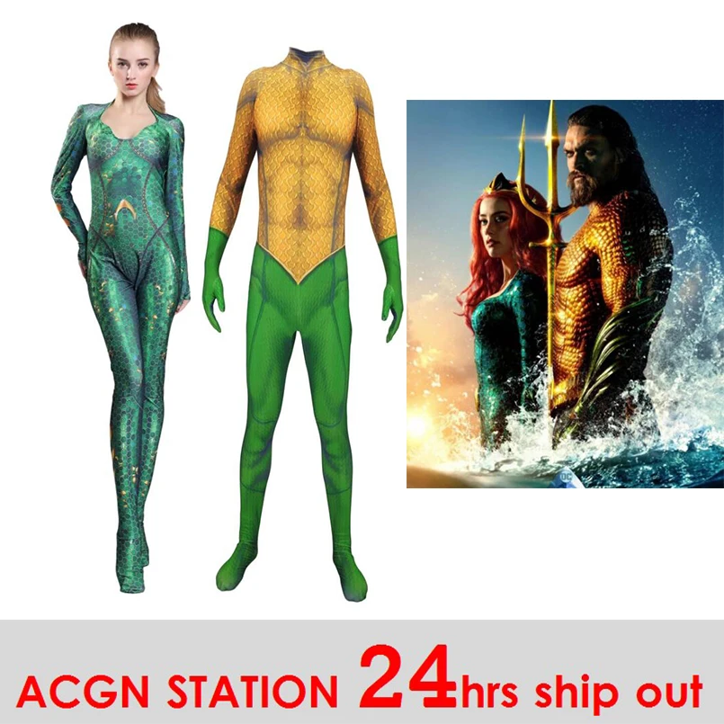 

Aquaman Arthur Curry Cosplay Costume Christmas Halloween Costume Cosplay Aquaman Costume Fancy 3D Printing Spandex Jumpsuit