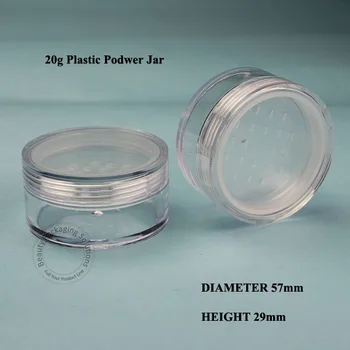 

Wholesale 50pcs/Lot 20g Plastic PS Powder Pot 2/3OZ Facial Cream Jar Cream Transparent Cosmetic 20ml Container Packaging