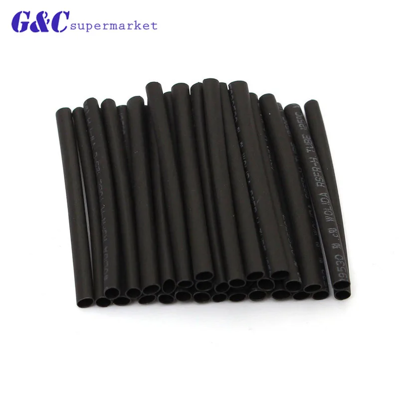 127pcs Black Tube Car Cable Sleeving Assortment Wrap Wire Kit with Polyolefin Assortment