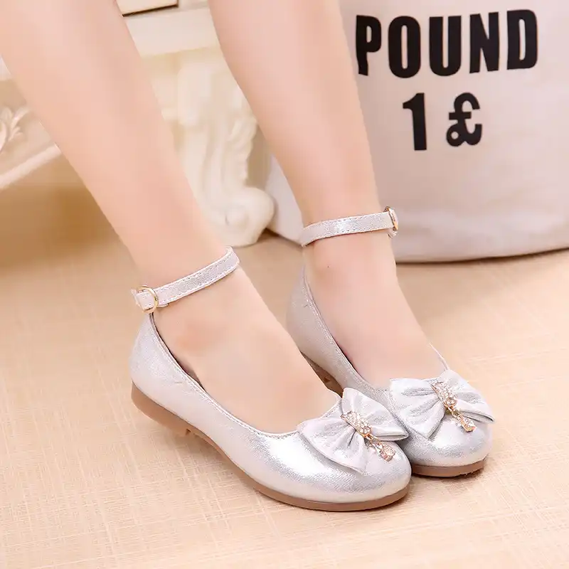 little girls silver shoes